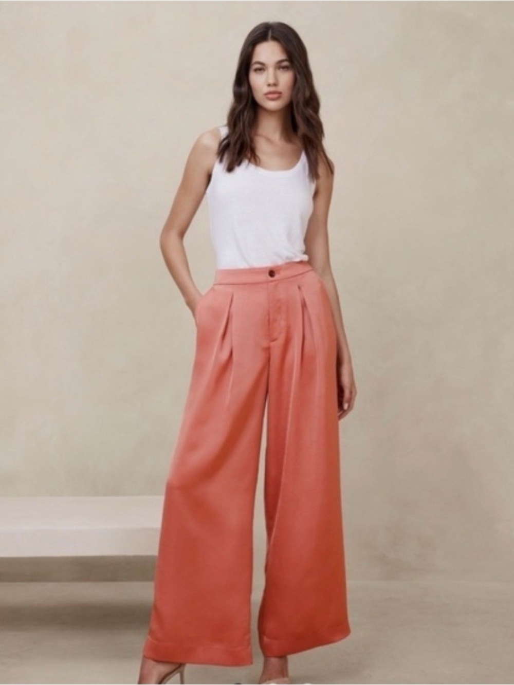 NWT Banana Republic silky pleated wide leg pants - size 4